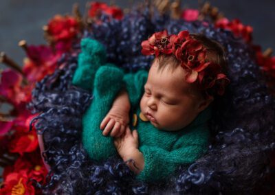Baby Girl With Flowers and Vibrant Colours | Masterpiece Session