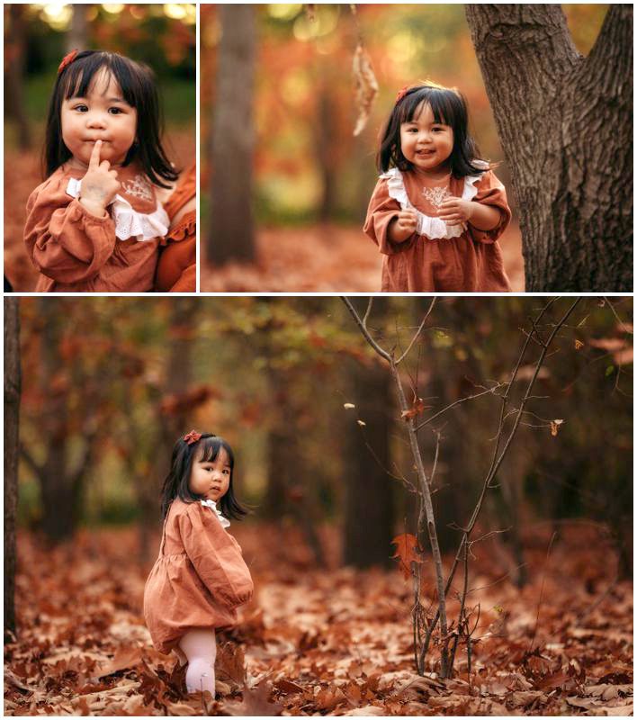 Autumn Canberra Family Photography Session with Smiling Child and Parents Amongst Vibrant Autumn Foliage_0004