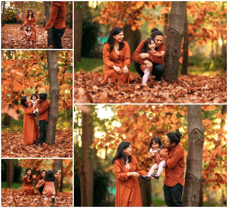 Autumn Canberra Family Photography Session with Smiling Child and Parents Amongst Vibrant Autumn Foliage_0005