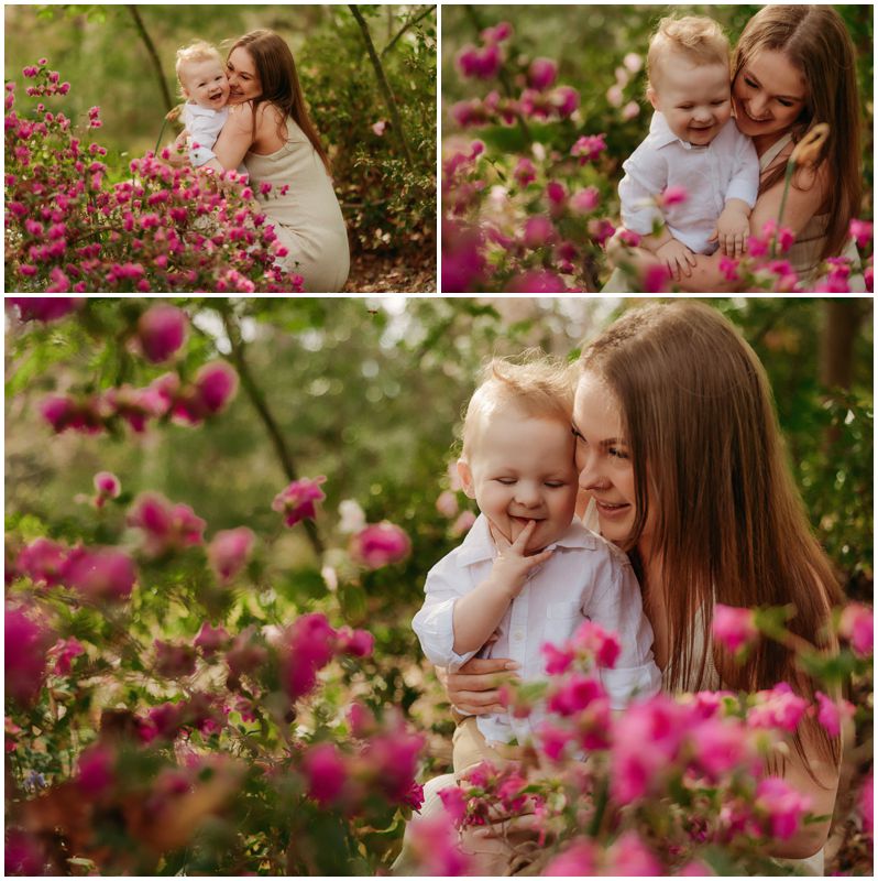 Gleeful Toddler Taking First Steps on a Spring Day with Mother Watching Over in a Canberra Family Photography Session_0003