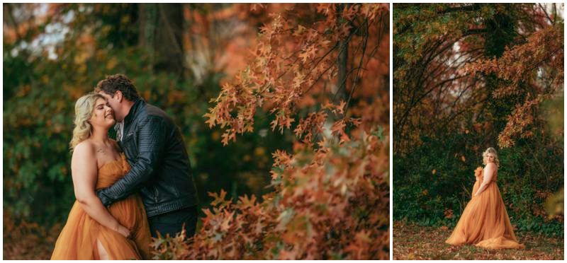 Autumn Love - Outdoor Canberra Maternity Photographer Captures Couple in Autumn Setting