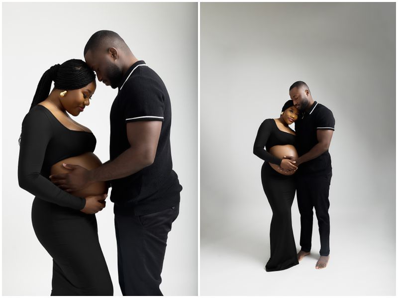 Studio Canberra Maternity Photographer | Contemporary Studio Couple Maternity Portraits
